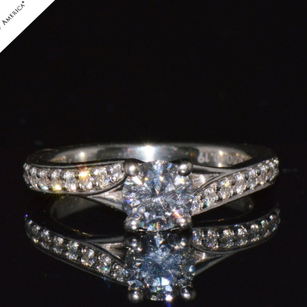 GIA Certified Natural 0.69CTS VVS E Diamond Solid 950 Platinum Designer Ring